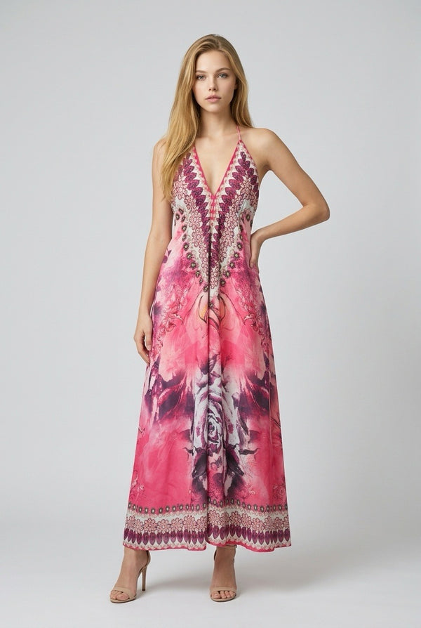 Vestido Flores Pedrería