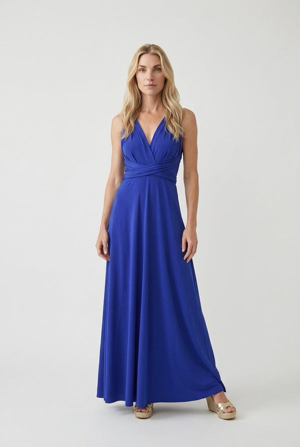Vestido Multiposición Largo Azul
