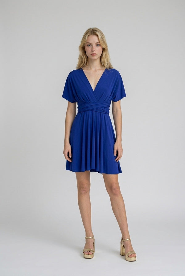 Vestido Multiposición Corto Azul