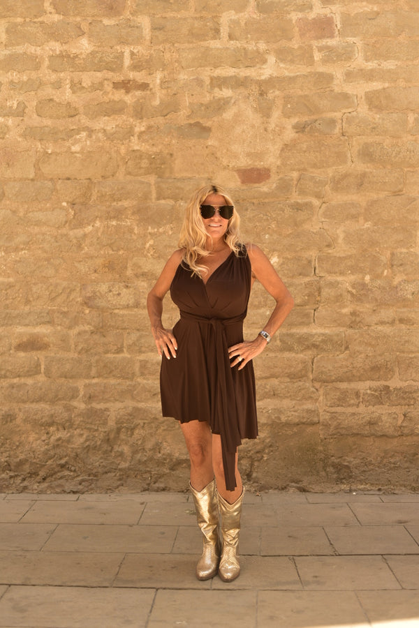 Vestido Multiposición Corto Chocolate