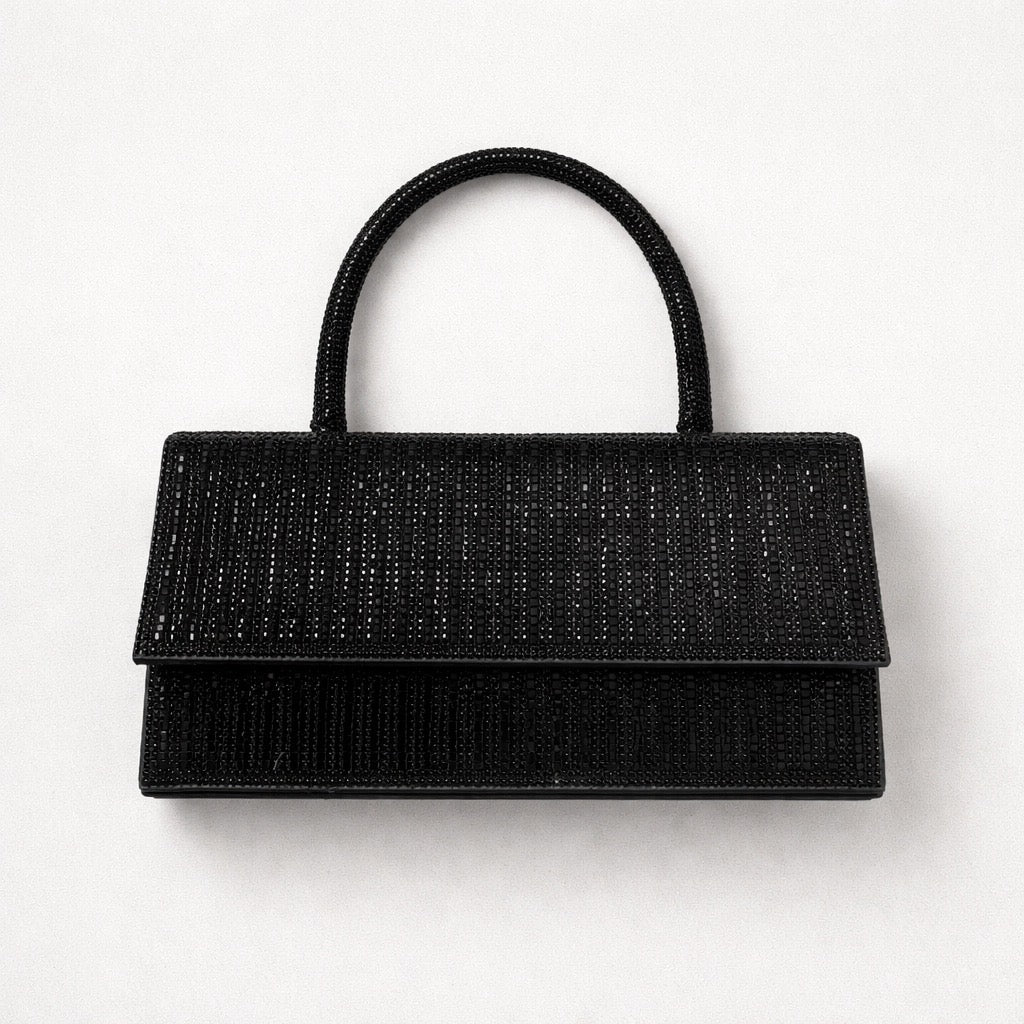 Clutch Fiesta Pedrería Negro