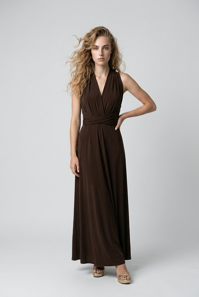 Vestido Multiposición Largo Chocolate