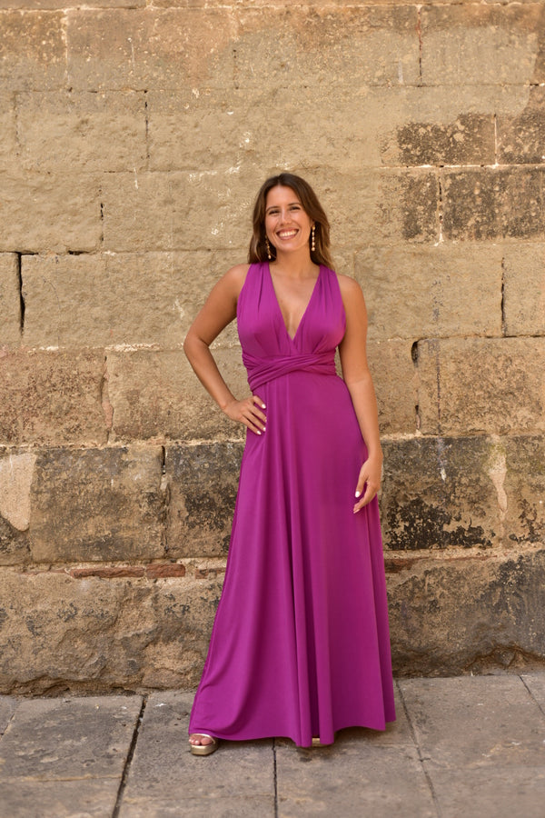 Vestido Multiposición Largo Magenta