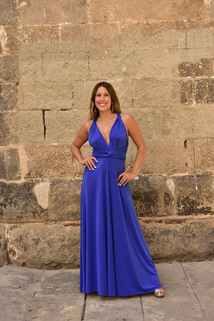 Vestido Multiposición Largo Azul