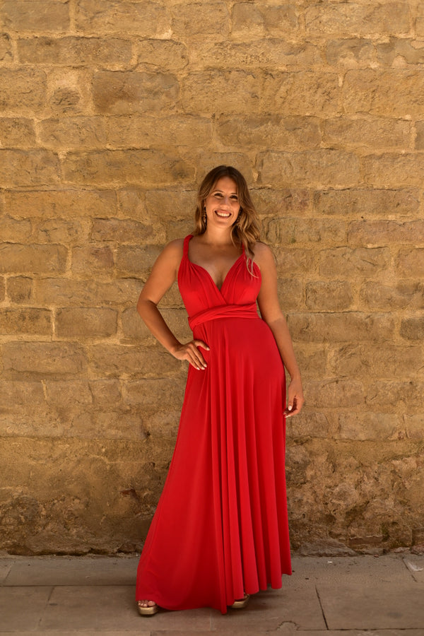 Vestido Multiposición Largo Rojo